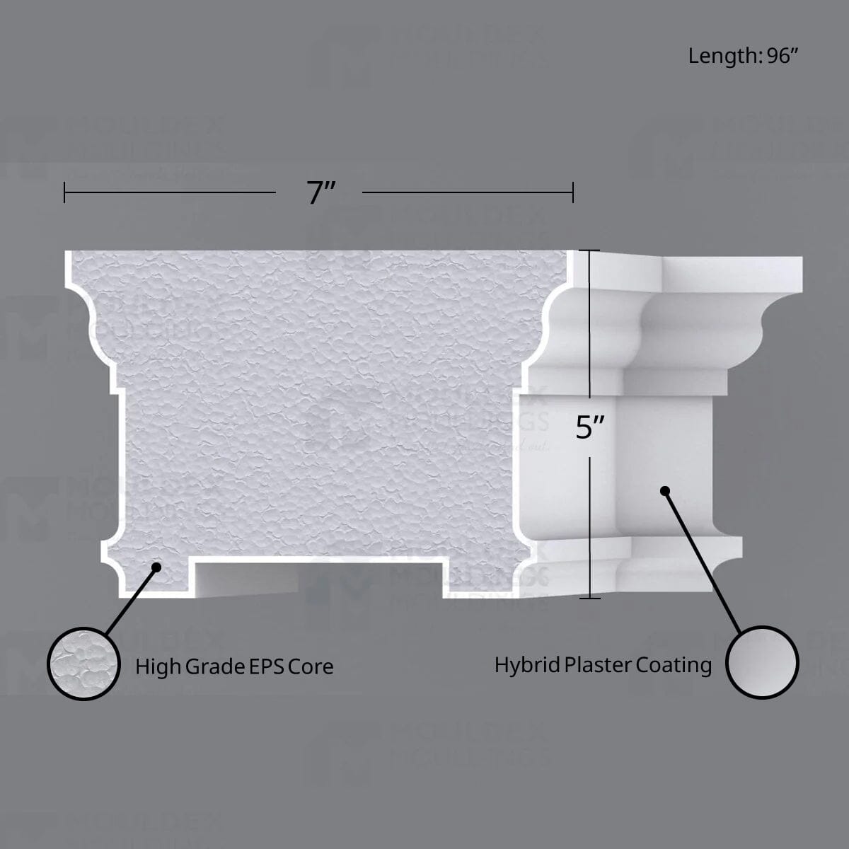 THE CAMBRIA INTERIOR PLASTER CEILING BEAM MOULDING
