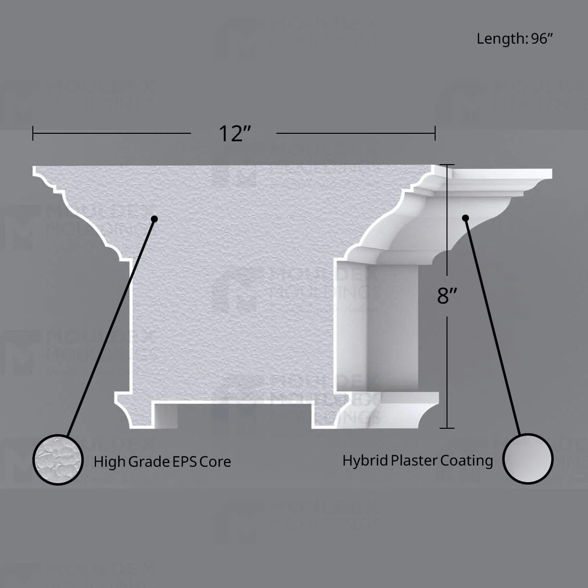 THE DUNBAR INTERIOR PLASTER CEILING BEAM MOULDING