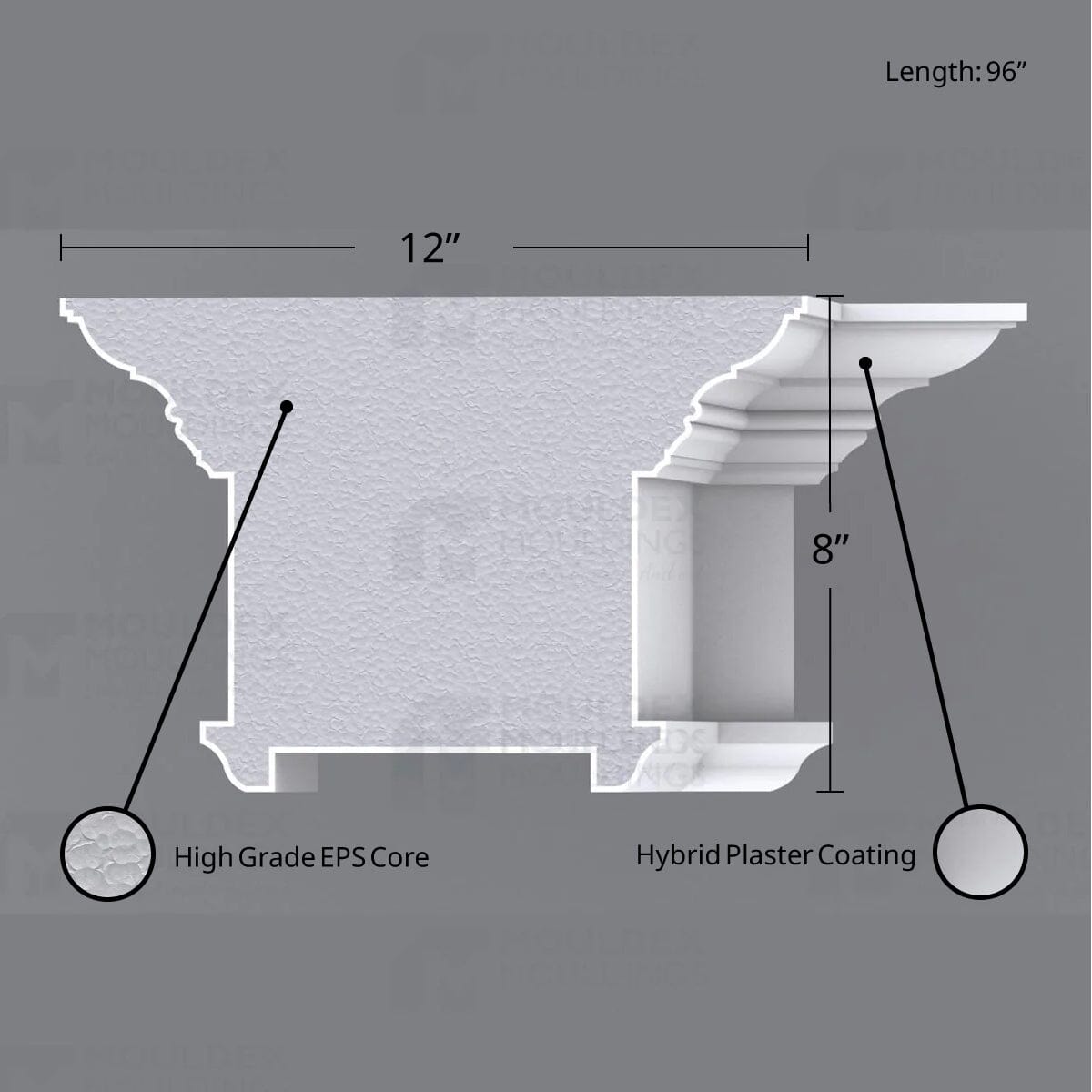 THE FLORENCE INTERIOR PLASTER CEILING BEAM MOULDING
