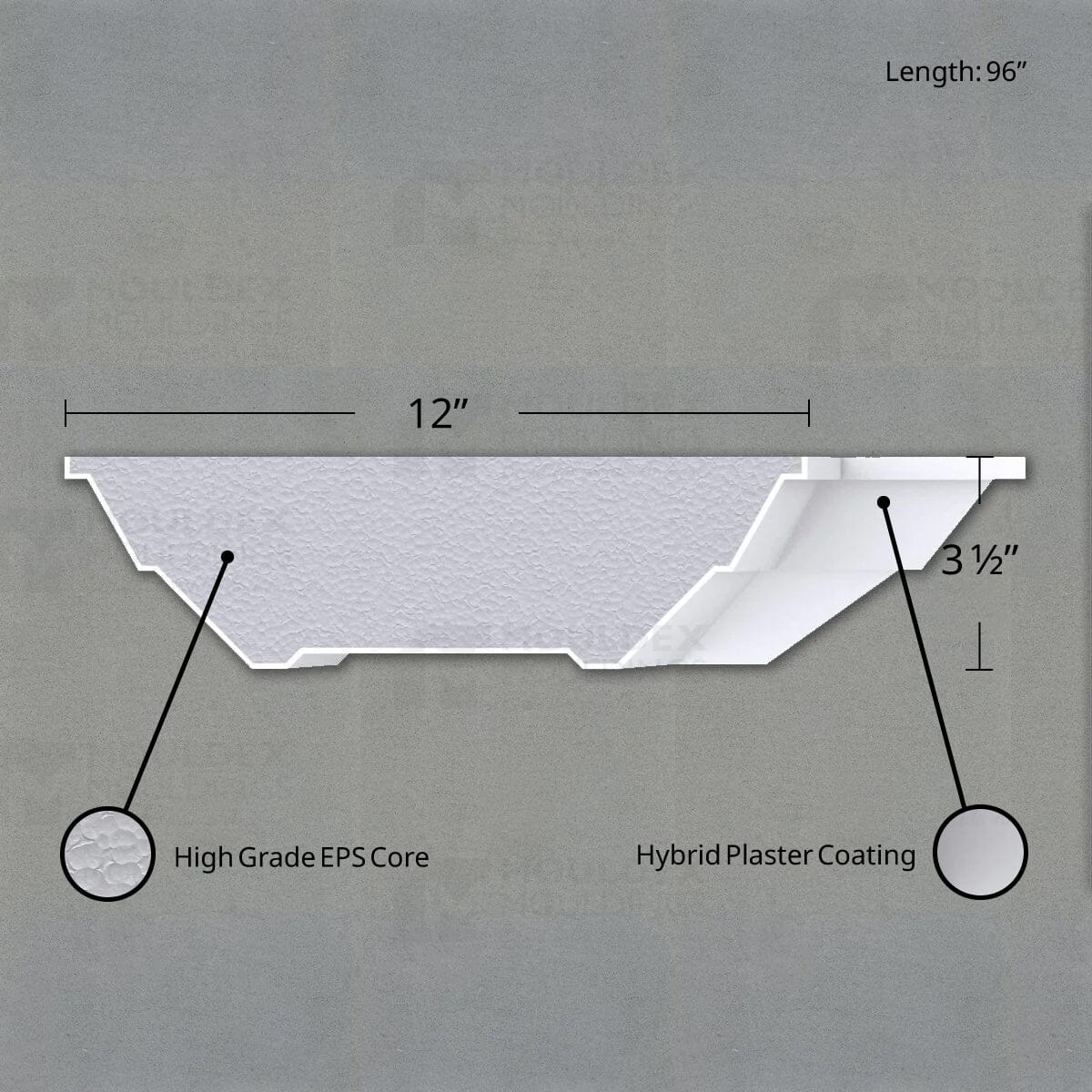 THE SALLY INTERIOR PLASTER CEILING BEAM MOULDING