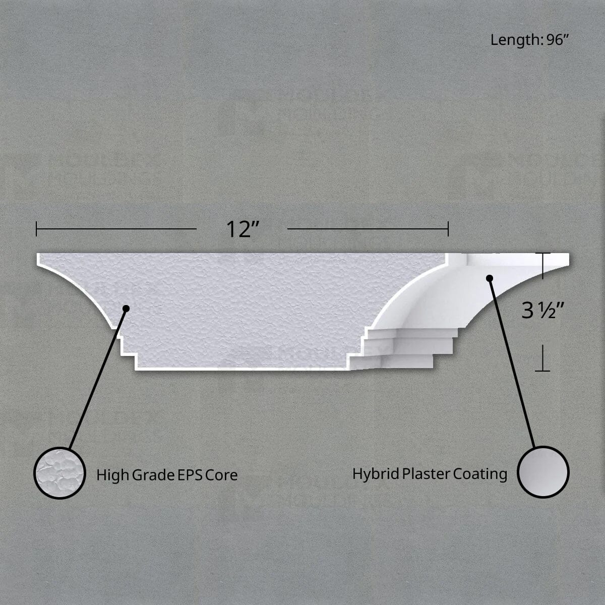 THE LORRAINE INTERIOR PLASTER CEILING BEAM MOULDING