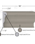 MX312 Composite Middle Center Band Exterior Moulding