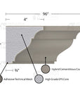 THE CORSO (4") COMPOSITE EXTERIOR CORNICE MOULDING