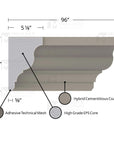 MX407 Composite Crown Cornice Exterior Moulding