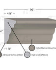 MX305 Composite Middle Center Band Exterior Moulding