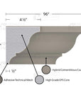 MX404 Composite Crown Cornice Exterior Moulding