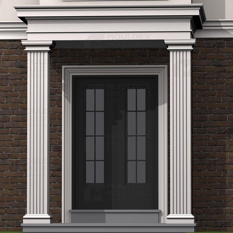 Exterior Composite Pilaster And Square Column Base Exterior Moulding Design Example